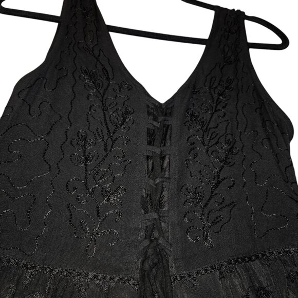 Just Cruising Womens Free Size Midi Dress Black Flowy Whimsygoth Fairygrunge - Picture 3 of 14